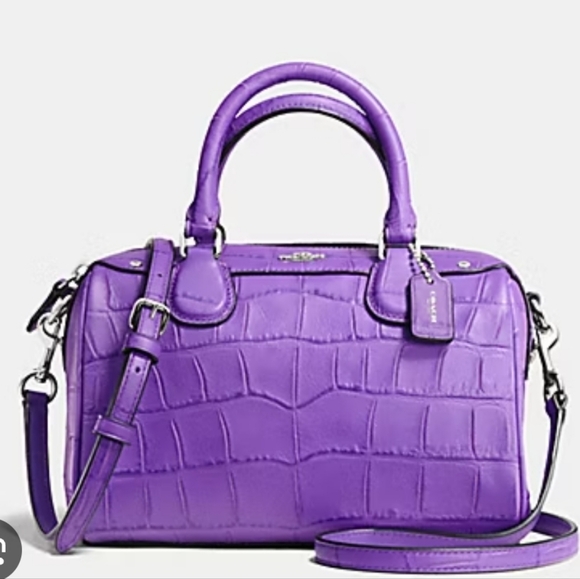 Coach Handbags - ✨️NWOT✨️ Coach Baby Bennett Purple Croc Embossed 2Way Satchel, 2016, $295 MSRP